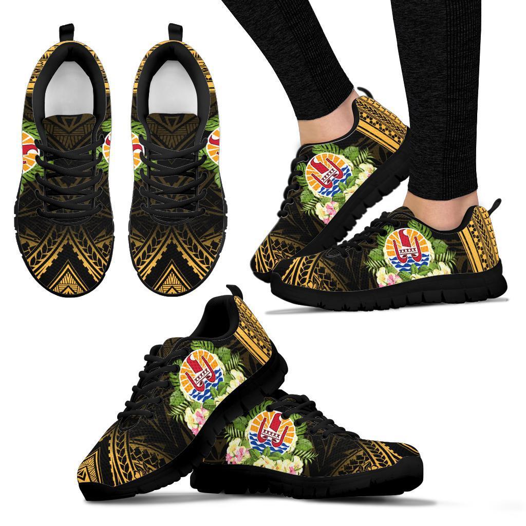 French Polynesia Tahiti Sneakers - Tahiti Of Seal Tropical Flowers Style - Polynesian Pride