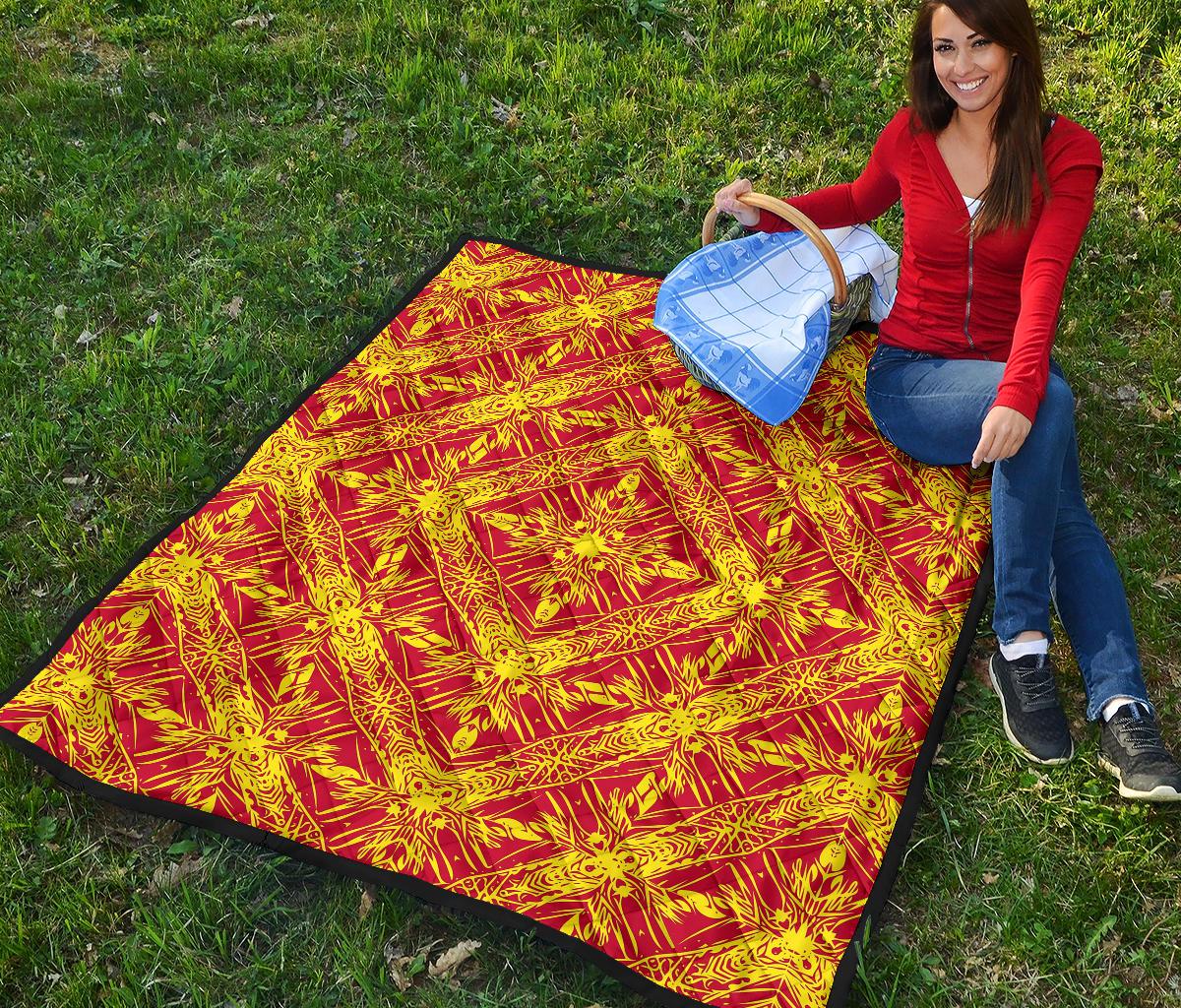 Polynesian Premium Quilt Orange - Polynesian Pride