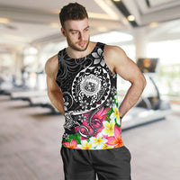 Hawaii Polynesian Men's Tank Top - Hawaii Seal With Turtle Plumeria (Black) - Polynesian Pride