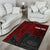 Samoa Personalised Area Rug - Samoa Seal With Polynesian Pattern In Heartbeat Style (Red) - Polynesian Pride
