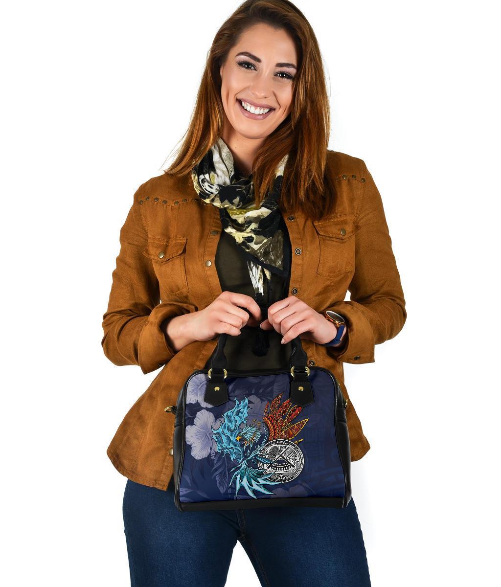 American Samoa Polynesian Shoulder Handbag - Blue Polynesian Eagle - Polynesian Pride