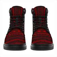 Society Islands Leather Boots - Polynesian Red Chief Version - Polynesian Pride