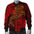 Samoa Men's Bomber Jacket - Red Shark Polynesian Tattoo - Polynesian Pride