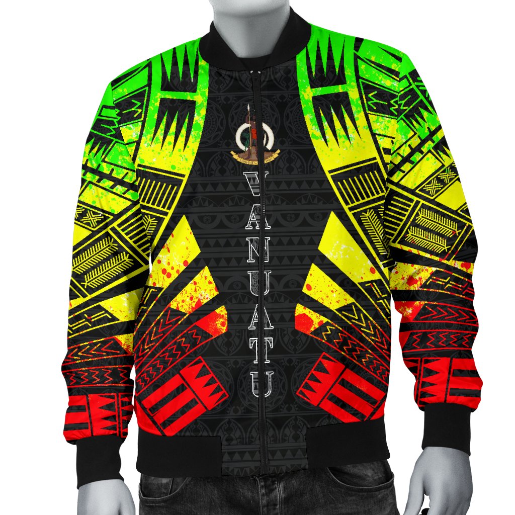 Vanuatu Men Bomber Jackets - Polynesian Tattoo Reggae - Polynesian Pride
