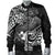 Polynesian Men's Bomber Jacket - White Shark Polynesian Tattoo - Polynesian Pride