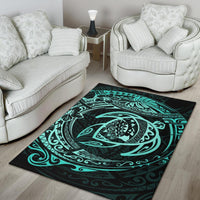 Hawaiian Map Turtle Polynesian Circle Rug AH - Polynesian Pride