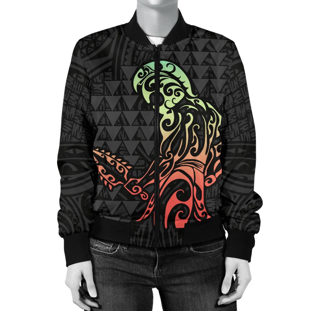 Hawaii Warrior and Helmet Women's Bomber Jacket - Polynesian Pride