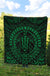 Hawaiian Kakau Honu Arc Green Polynesian Premium Quilt - Polynesian Pride