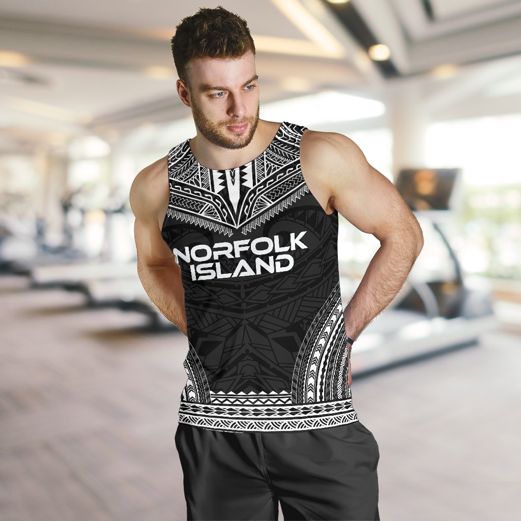 Norfolk Island Men's Tank Top - Polynesian Chief Black Version - Polynesian Pride