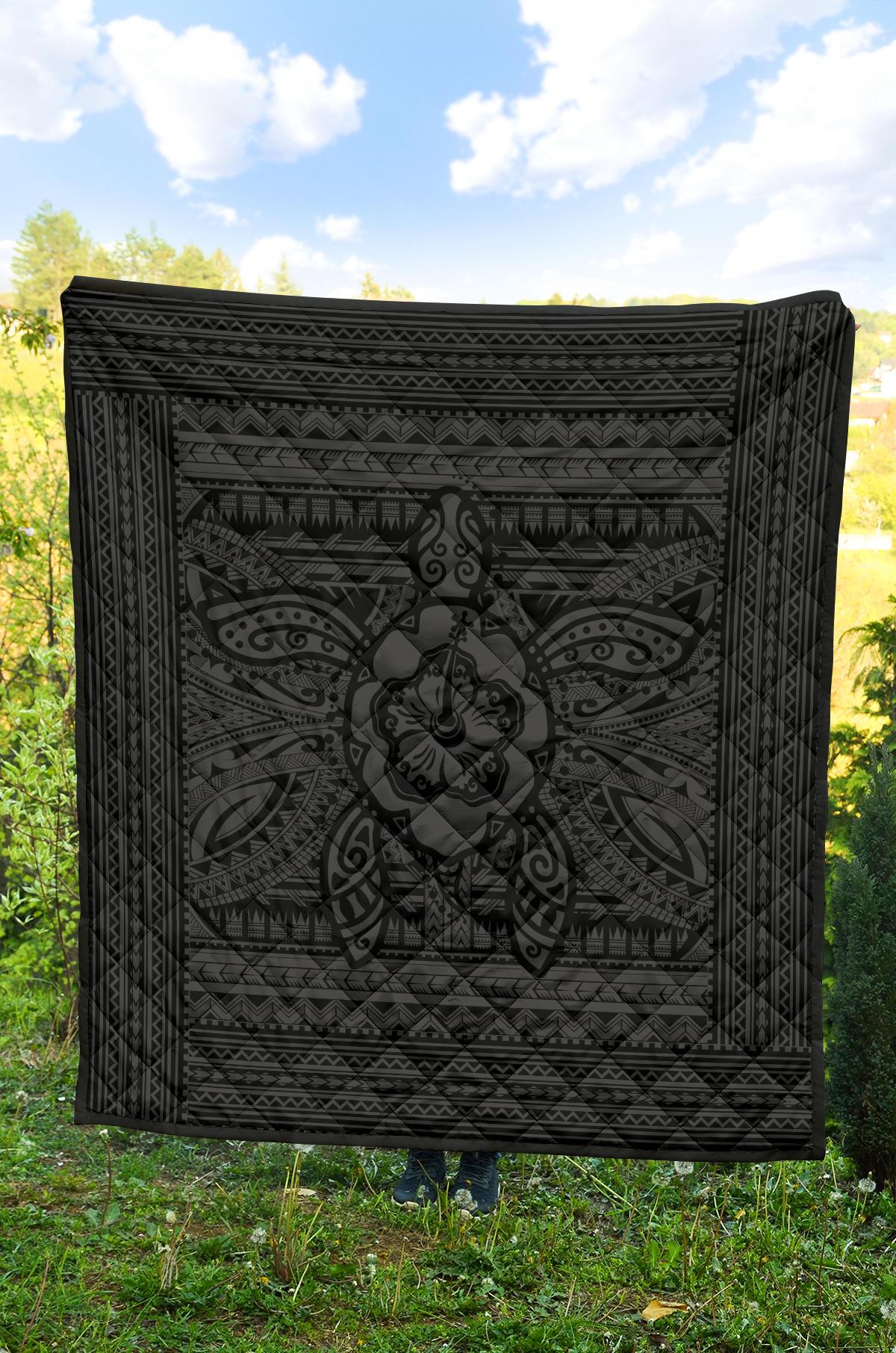 Hawaii Polyensian Turtle Premium Quilt Grey - Polynesian Pride