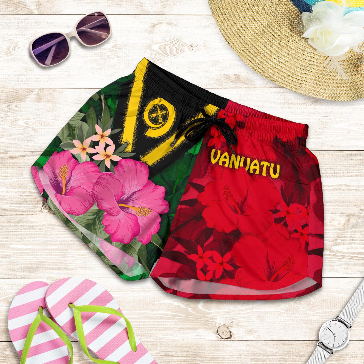 vanuatu-womens-shorts-vanuatu-flag-with-hibiscus