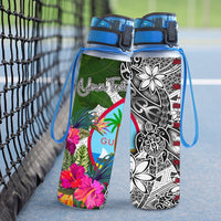 Guam Custom Personalised Hydro Tracking Bottle White - Turtle Plumeria Banana Leaf - Polynesian Pride