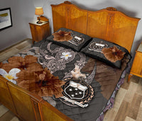 Samoa Quilt Bed Set - Hibiscus Turtle Tribal Brown - Polynesian Pride