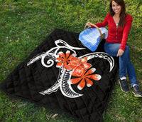 Plumeria Polynesia Orange Premium Quilt - Polynesian Pride