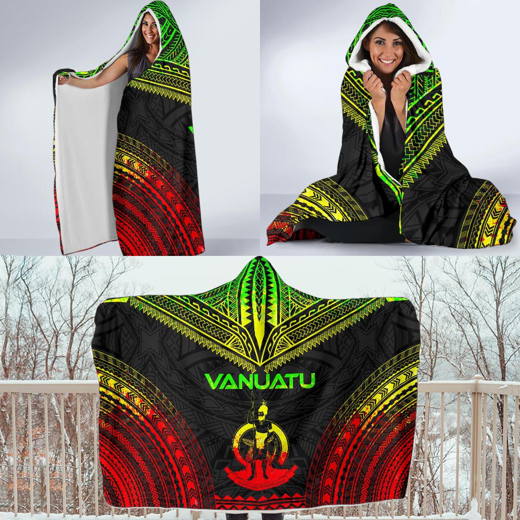 Vanuatu Polynesian Chief Hooded Blanket - Reggae Version - Polynesian Pride