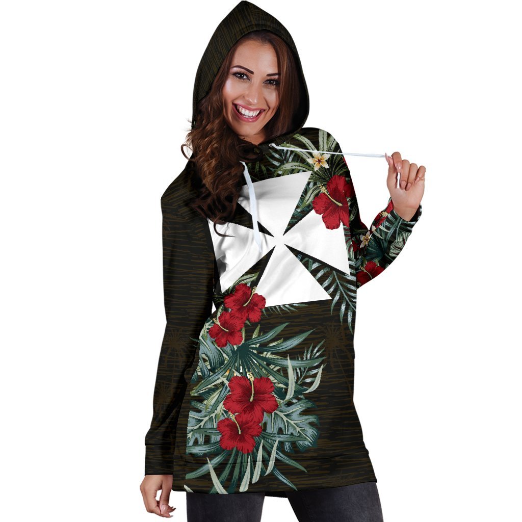 Wallis and Futuna Hoodie Dress - Wallis and Futuna Coat Of Arms Hibiscus - Polynesian Pride