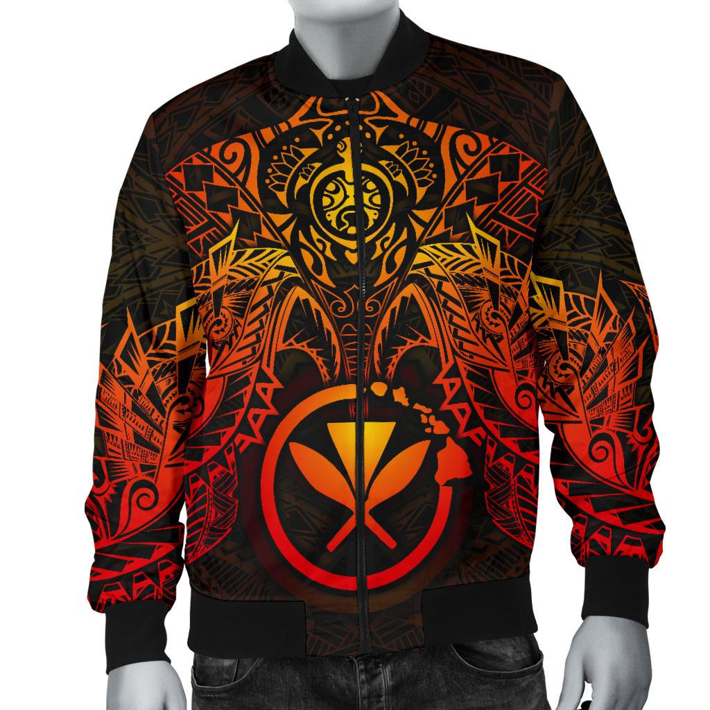 Polynesian Hawaii Bomber Jacket (Men) - Red Turtle Manta Ray - Polynesian Pride