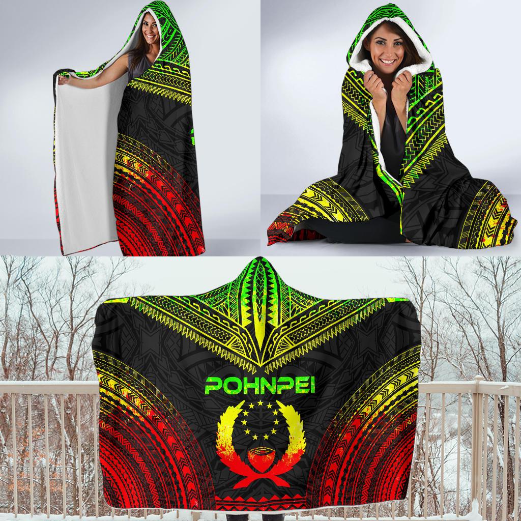 Pohnpei Polynesian Chief Hooded Blanket - Reggae Version - Polynesian Pride