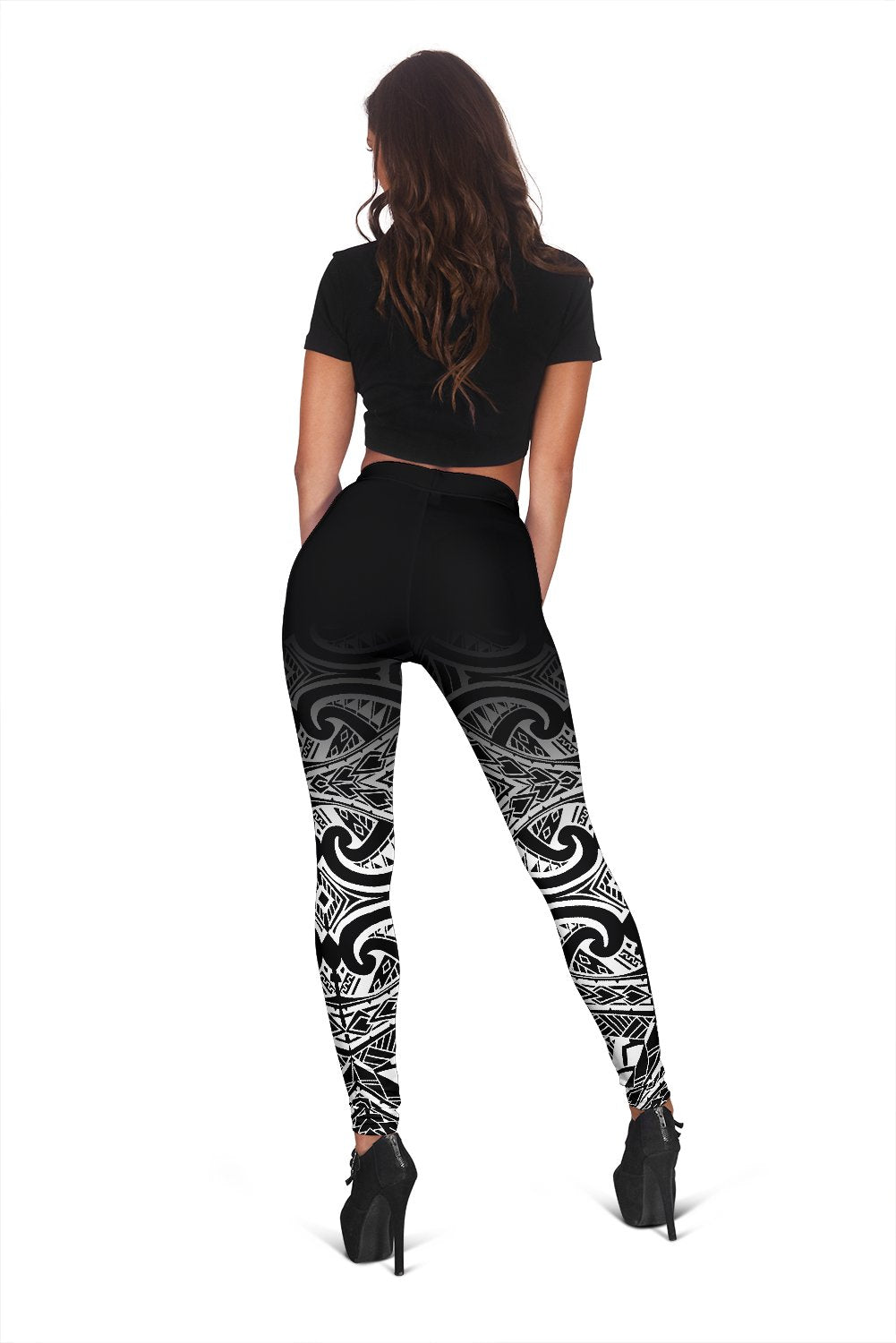 Polynesian Women's Leggings - Fog White Version - Polynesian Pride