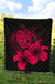 Hawaii Hibiscus Premium Quilt - Turtle Map - Calico Red - Polynesian Pride