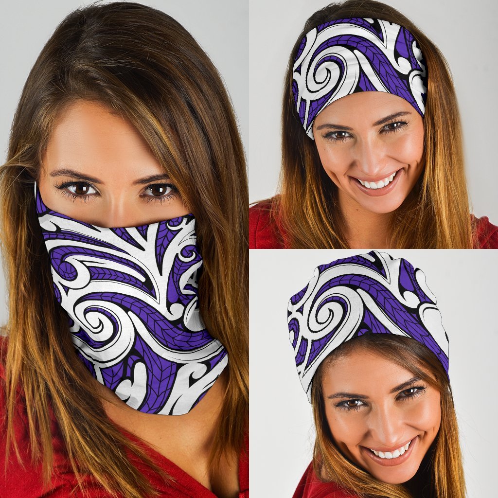 Polynesian Maori Ethnic Ornament Violet Bandana 3 - Pack Violet One Size - Polynesian Pride