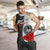 Tahiti Polynesian Custom Personalised Men's Tank Top - Coat Of Arm With Hibiscus White - Polynesian Pride