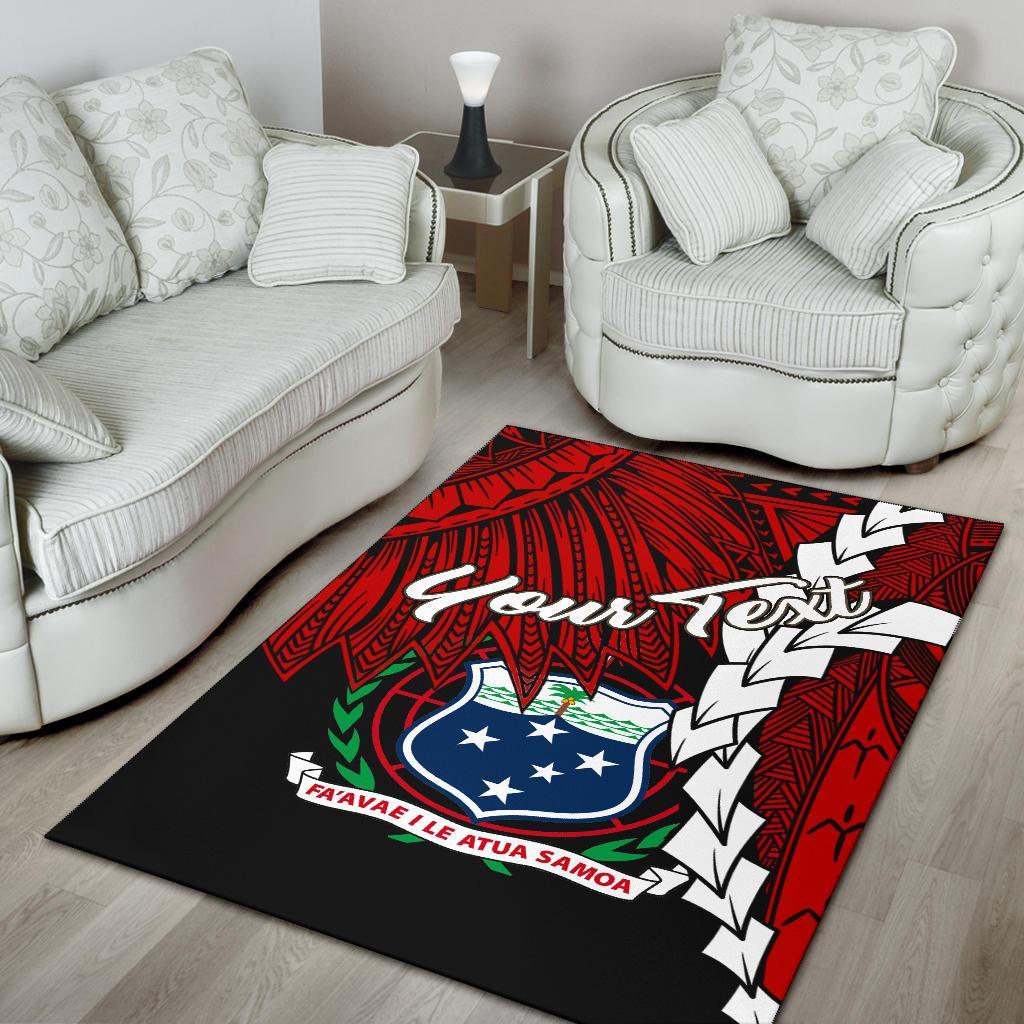 Samoa Polynesian Custom Personalised Are Rug - Tribal Wave Tattoo Flag Color - Polynesian Pride