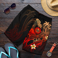 Tahiti Polynesian Men's Short - Plumeria Flowers And Waves - Polynesian Pride