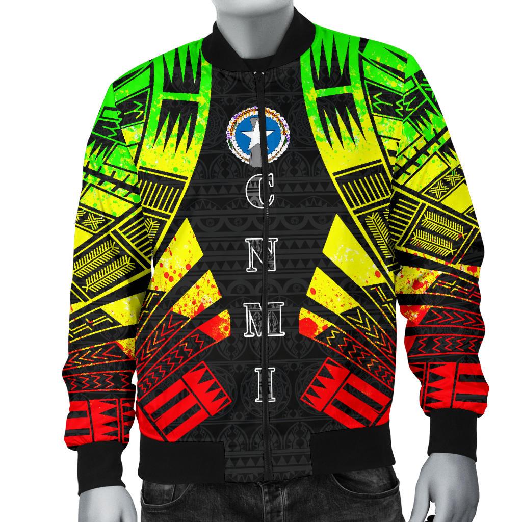 Northern Mariana Islands Men Bomber Jackets - Polynesian Tattoo Reggae - Polynesian Pride