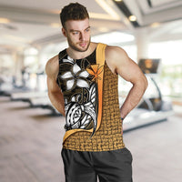 Polynesian Hawaii Men Tank Top Gold - Turtle with Hook - Polynesian Pride