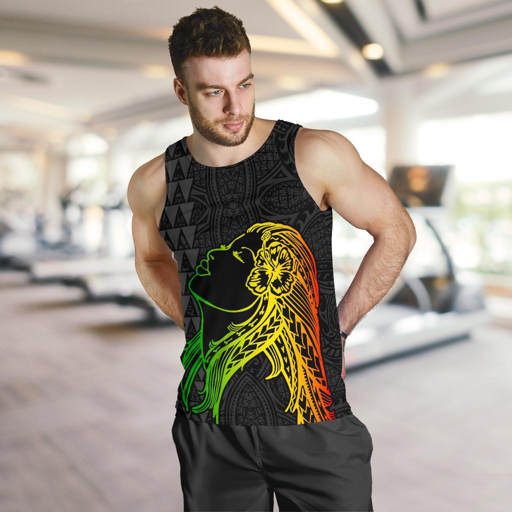 Hula Girl And Turtle Hibiscus Men's Tank Top - Polynesian Pride