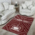 Samoa Personalised Area Rug - Samoa Seal In Polynesian Tattoo Style (Red) - Polynesian Pride