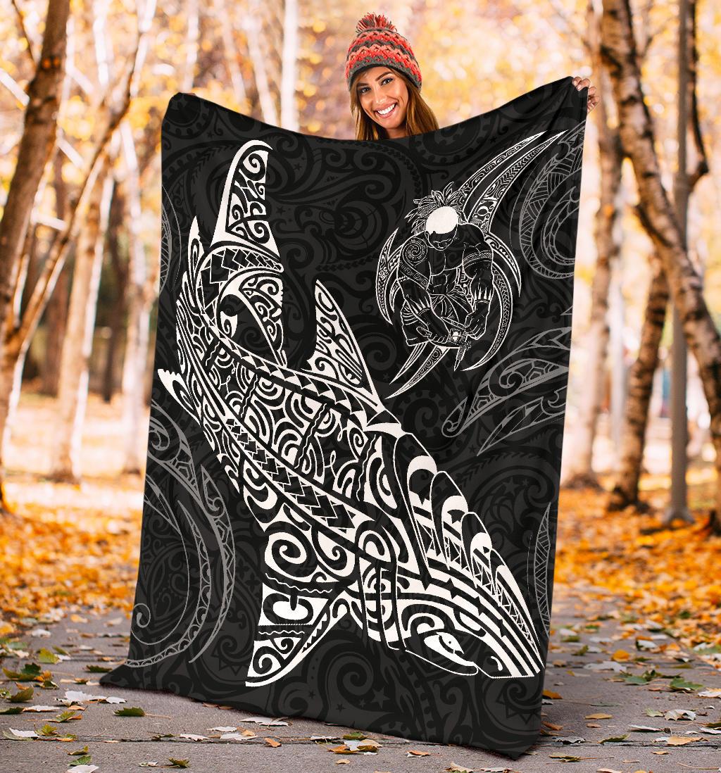 Shark Polynesian Blanket - Polynesian Tattoo Black - Polynesian Pride