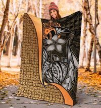Samoa Polynesian Premium Blanket Gold - Turtle With Hook - Polynesian Pride