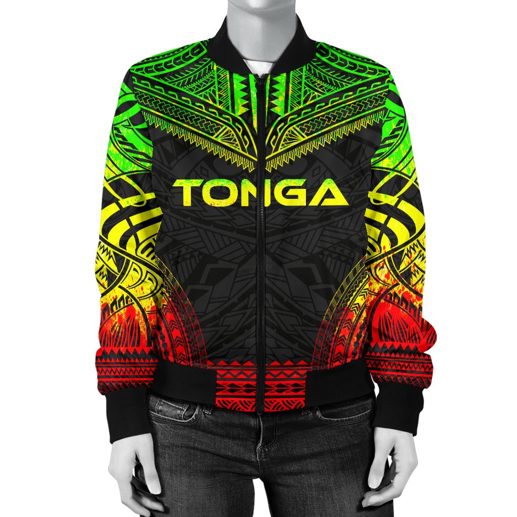 Tonga Polynesian Chief Women'S Bomber Jacket - Reggae Version - Polynesian Pride