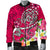 Polynesian Men's Bomber Jacket - Turtle Plumeria Pink Color - Polynesian Pride