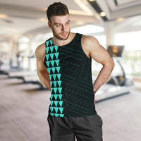 Hawaii Kakau Polynesian Hammerhead Shark Personalized Men's Tank Top - Turquoise - Polynesian Pride