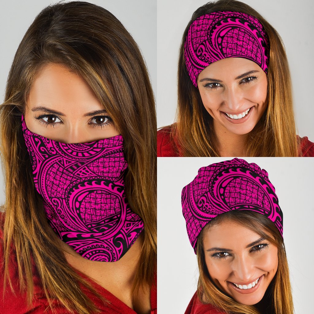 Polynesian Maori Lauhala Pink Bandana 3 - Pack Pink One Size - Polynesian Pride