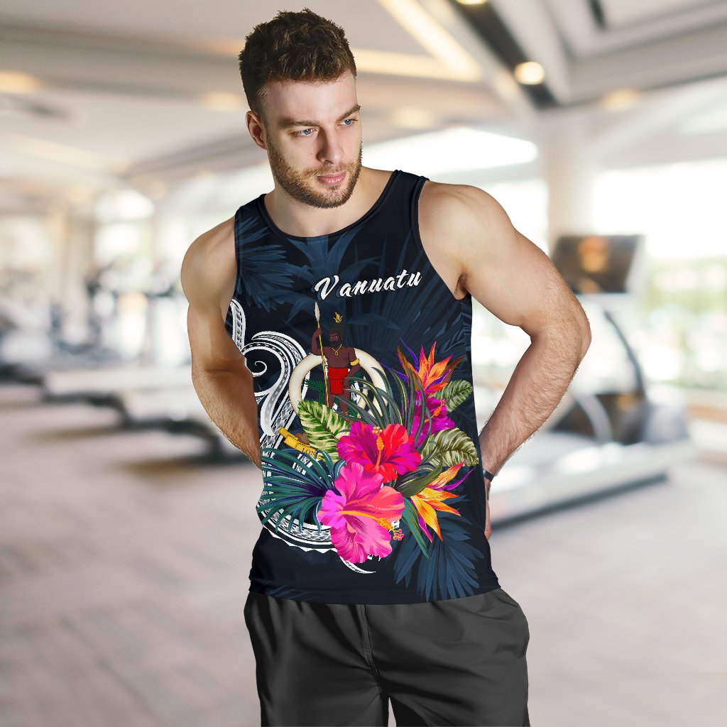 Vanuatu Polynesian Men's Tank Top - Tropical Flower - Polynesian Pride