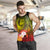 Pohnpei Men's Tank Top - Humpback Whale with Tropical Flowers (Yellow) - Polynesian Pride