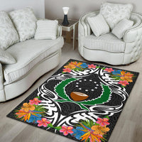 Pohnpei State Area Rug - Coat OfArmsWith Tropical Flowers - Polynesian Pride