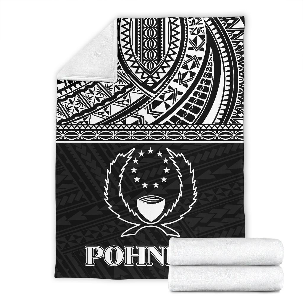 Pohnpei Premium Blanket - Micronesian Black White Version - Polynesian Pride