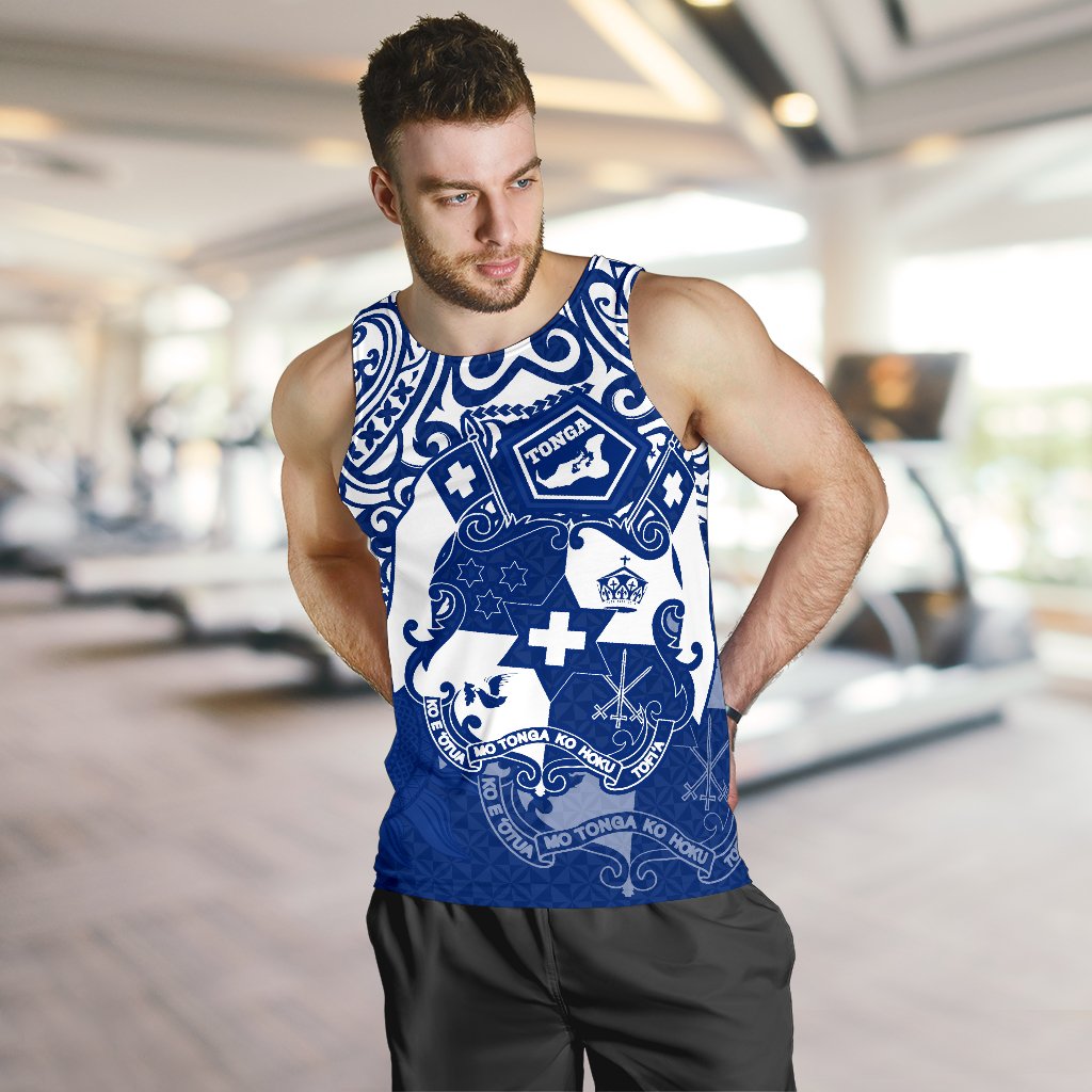 Tonga Polynesian Men's Tank - Tongan Pride (Bright Blue) - Polynesian Pride
