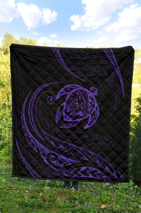 Hawaii Turtle Premium Quilt - Purple - Frida Style - Polynesian Pride