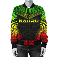 Nauru Polynesian Chief Women'S Bomber Jacket - Reggae Version - Polynesian Pride