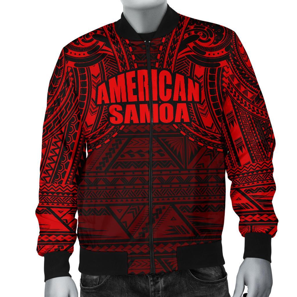 American Samoa Spirit Men's Bomber Jacket (Red) Red - Polynesian Pride