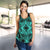 Polynesian Plumeria Mix Turquoise Black Women's Racerback Tank Top - Polynesian Pride