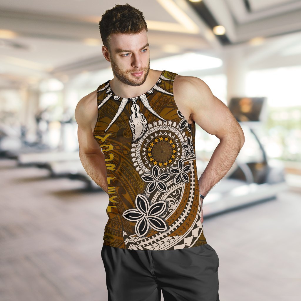 Cook Islands Custom Personalised Men Tank Top - Polynesian Boar Tusk - Polynesian Pride