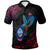 Guam Polo Shirt KingFisher Bird With Map Unisex Black - Polynesian Pride