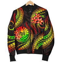 Tahiti Polynesian Men Bomber Jacket - Reggae Plumeria REGGAE - Polynesian Pride